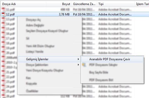 aranabilir pdf oluşturma