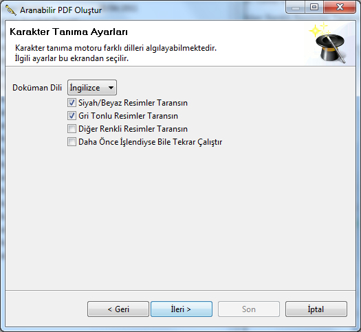 aranabilir pdf oluşturma