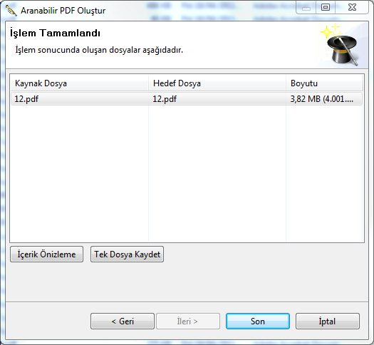 aranabilir pdf oluşturma